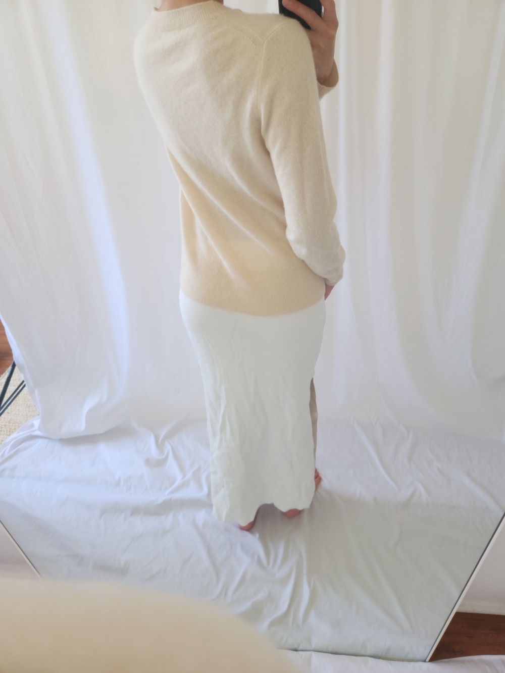 J. Crew Cashmere Cream Crewneck Sweater - Picture 3 of 9